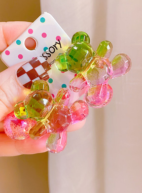 儿童可爱扎马尾卡通小熊发绳可爱水晶绕绕橡皮筋小女孩头绳头饰