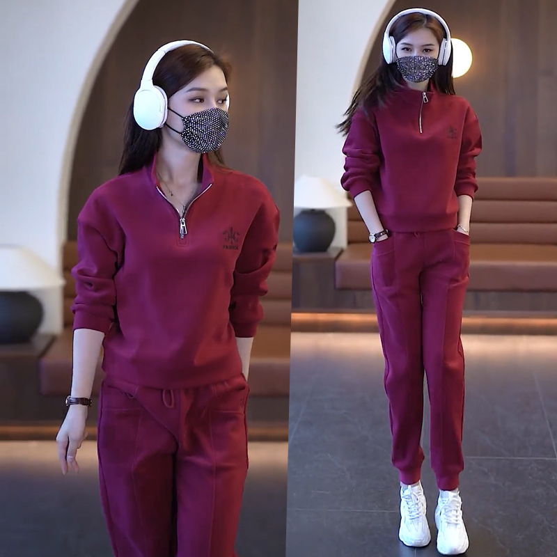 女士运动套装2023春秋新款时尚洋气减龄跳舞卫衣卫裤休闲两件套潮