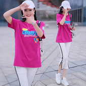 半袖 胖mm遮肚上衣藏肉短袖 体恤 宽松大码 中长款 t恤女夏季 2025新款