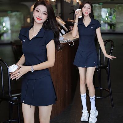 短裙裤套装女夏2026新款小个子穿搭一整套时尚休闲短袖t恤两件套