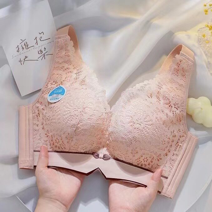 乳胶内衣女小胸聚拢上托防下垂矫正无钢圈收副乳调整型文胸罩套装