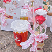 爆款 3.8女神节妇女节奶茶鲜花蛋糕桶手提礼盒公司活动下午茶礼品