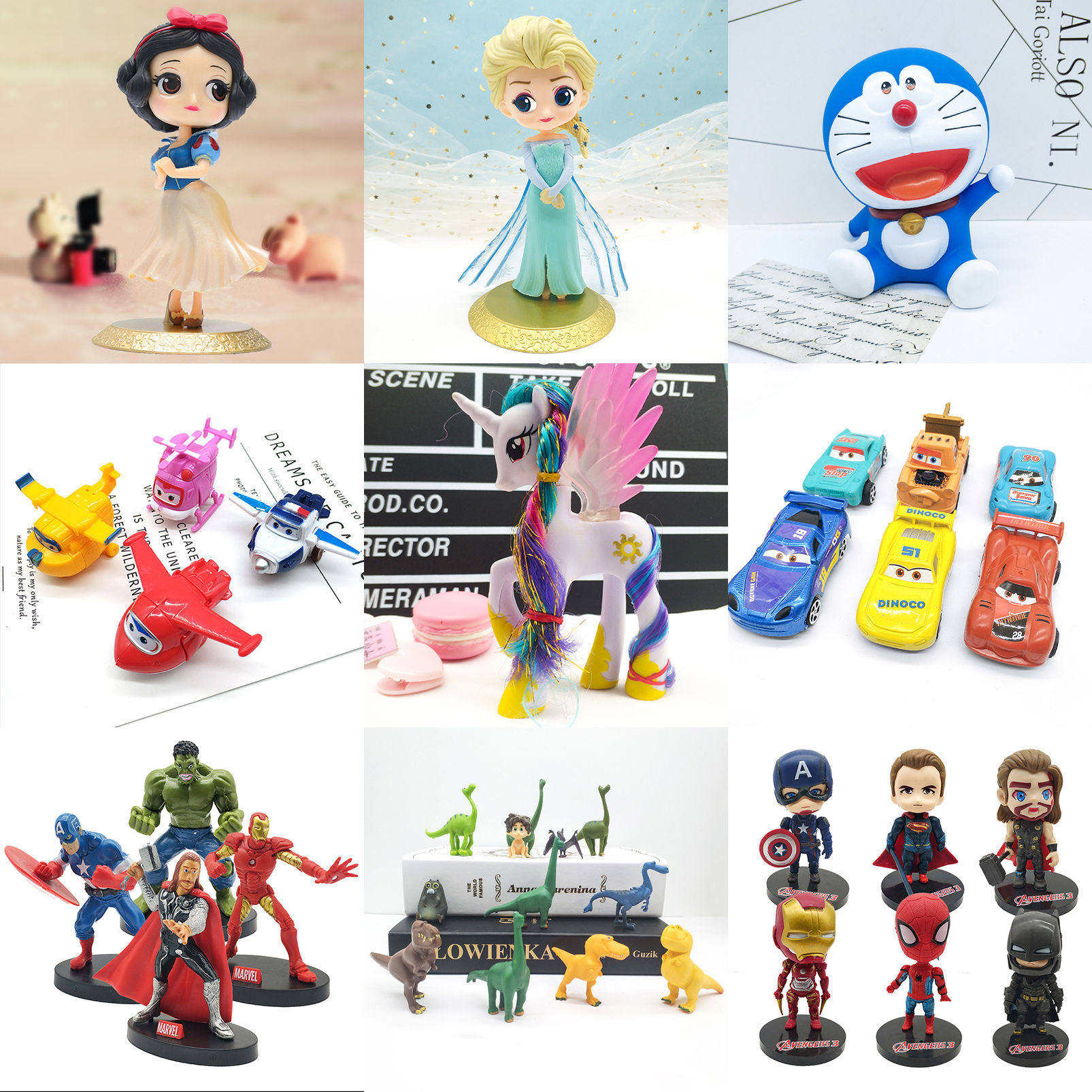 q版复仇者联盟蛋糕装饰摆件 美国队长钢铁蜘蛛侠公仔生日烘焙插件