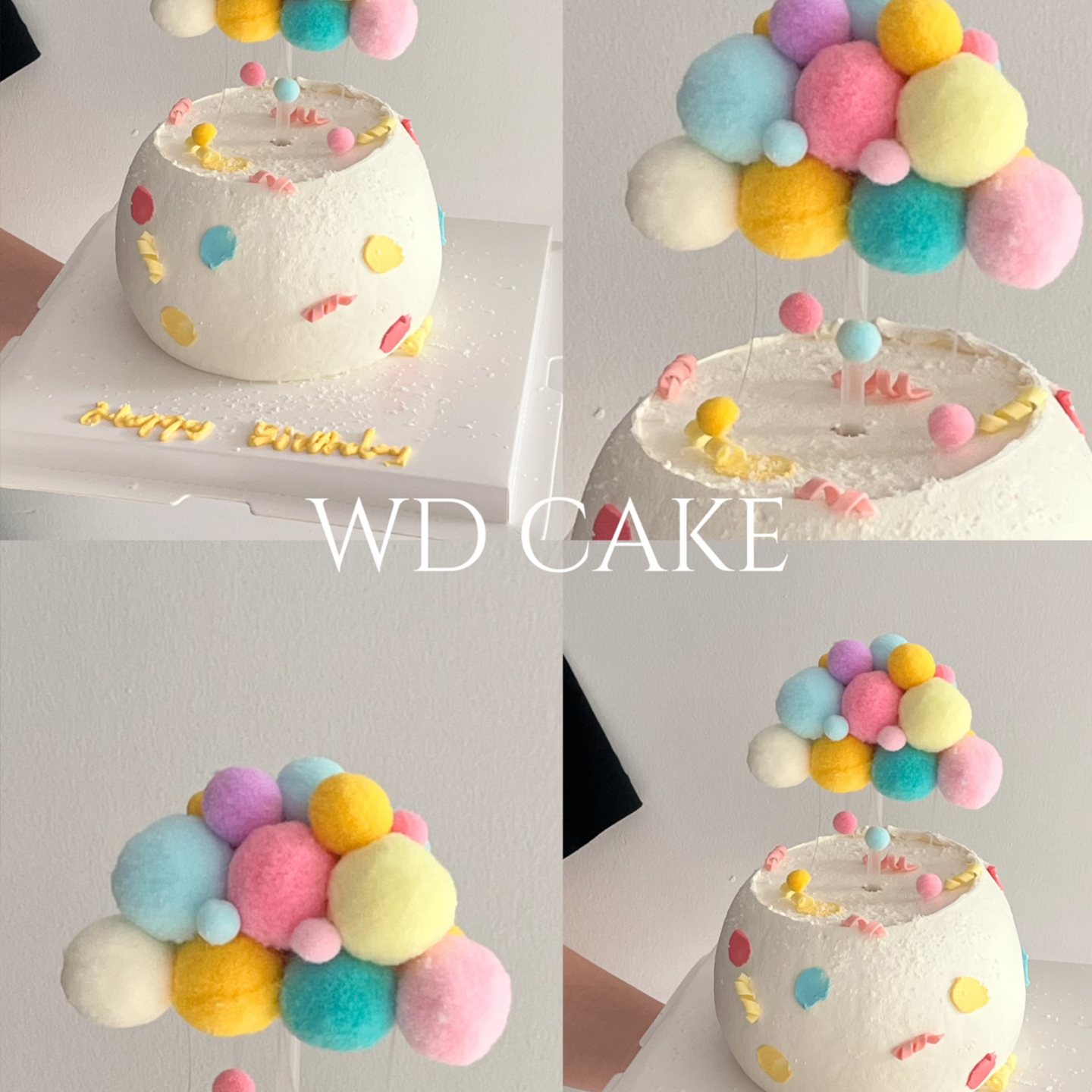 超可爱DIY彩色云朵蛋糕装饰