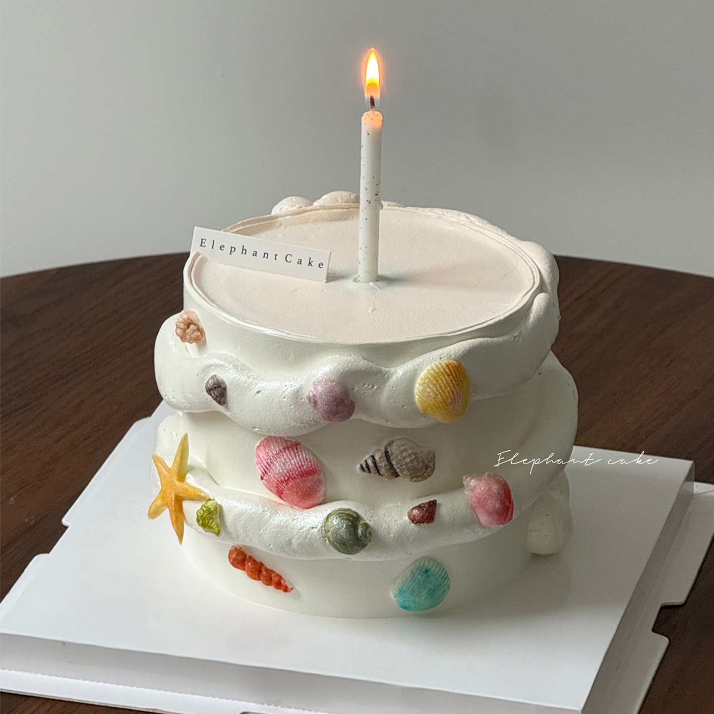 简约风可爱海洋贝壳蛋糕装饰