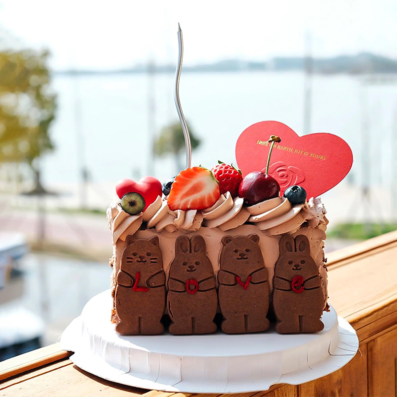 2.14情人节抱抱熊兔饼干蛋糕装饰爱心印花情侣表白水果甜品送女友,节庆用品/礼品,蛋糕/烘焙装饰用品,淘宝优惠券,粉丝福利购,淘宝优惠卷