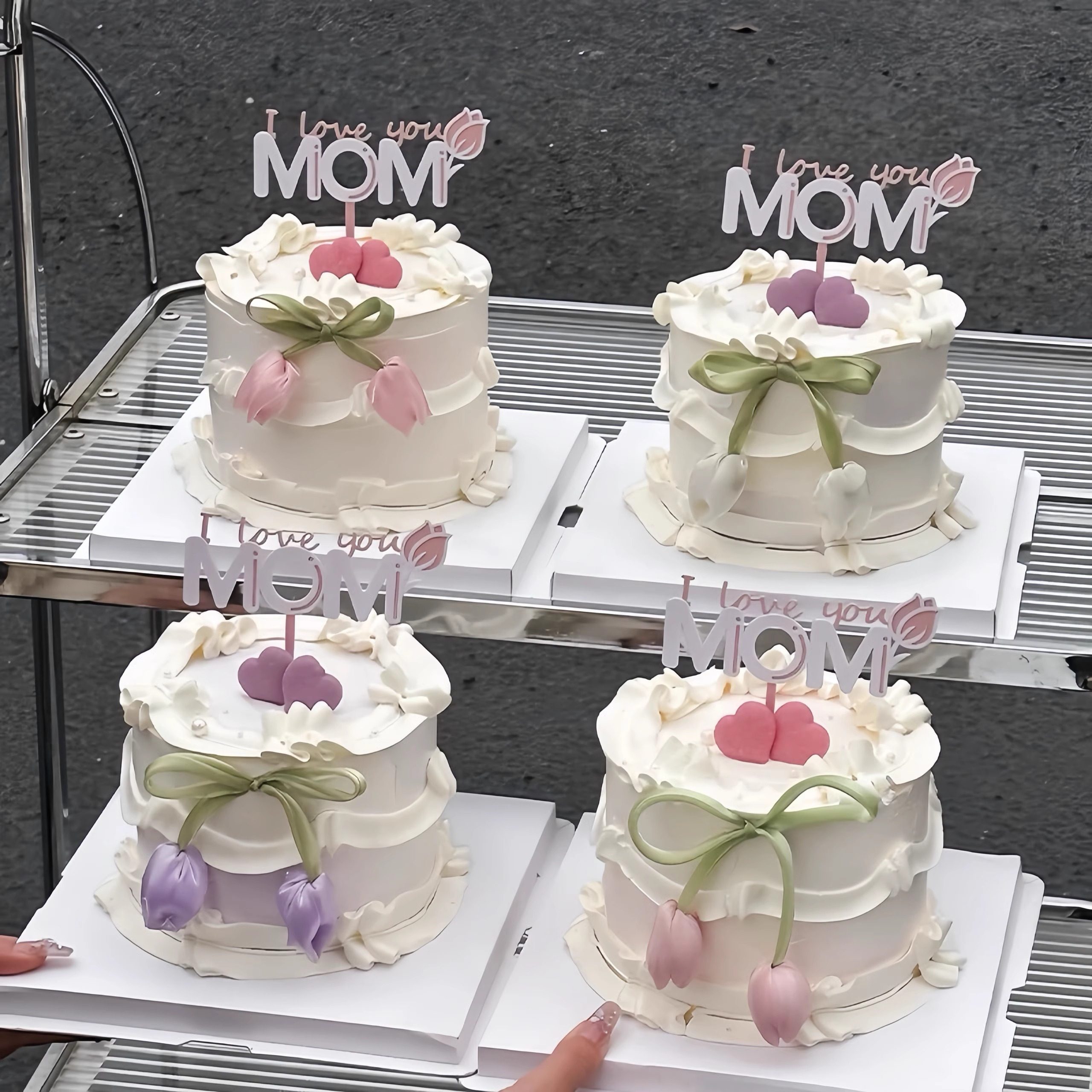 2025我爱mom创意蛋糕装饰母亲节郁金香花苞丝带温柔系甜品摆件,节庆用品/礼品,蛋糕/烘焙装饰用品,淘宝优惠券,粉丝福利购,淘宝优惠卷