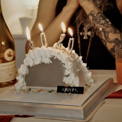 2026新年跨年仪式感镜面蛋糕装饰