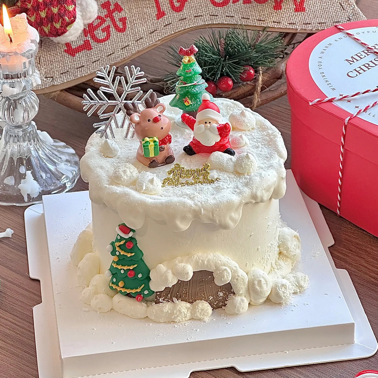 2025圣诞节快乐主题蛋糕装饰