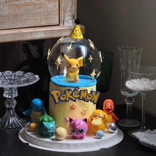 卡通神奇宝贝生日蛋糕装 宝贝可达鸭儿童玩具 饰宠物精灵皮卡丘数码