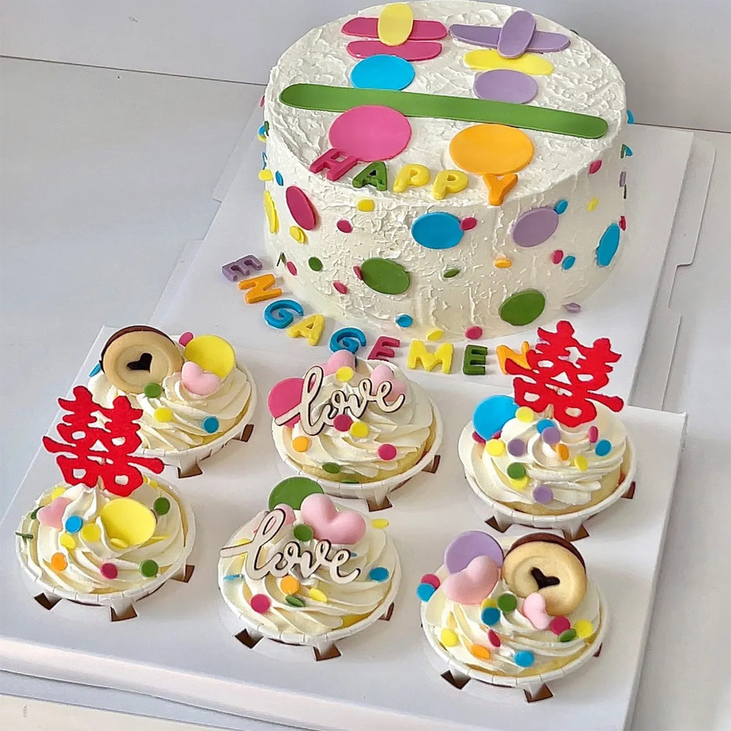 超可爱的多巴胺订婚蛋糕装饰喜字圆点木love纸杯推推乐甜品台插件,节庆用品/礼品,蛋糕/烘焙装饰用品,淘宝优惠券,粉丝福利购,淘宝优惠卷