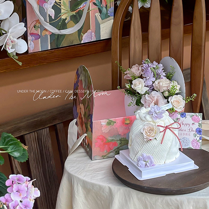 绝美5.11母亲节莫奈花园鲜花盒蛋糕盒子手提袋妈妈伴手礼小花甜品,节庆用品/礼品,蛋糕/烘焙装饰用品,淘宝优惠券,粉丝福利购,淘宝优惠卷
