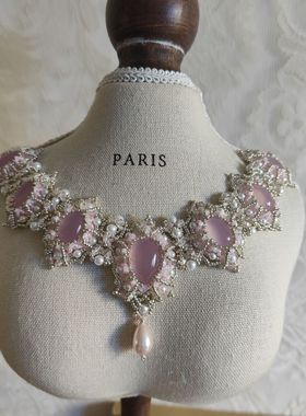 卢浮宫项链重工百搭宫廷风舞蹈轻奢演出欧美配饰千金大小姐项链