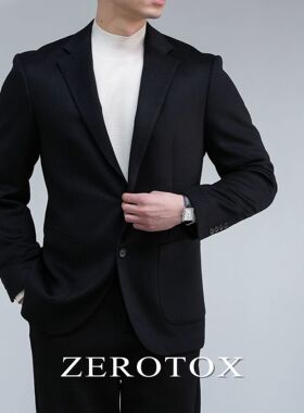 意式老钱绅士 高克重羊毛毛呢秋冬西服男士合体纯色休闲外套