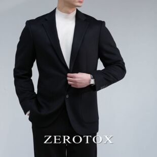 合体纯色休闲外套 高克重羊毛毛呢秋冬西服男士 意式 老钱绅士