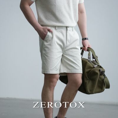 100%精梳棉 夏季斜纹短裤商务休闲透气舒适直筒5分裤男士新款
