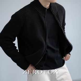 GZX 抗起球重磅棉腈双开拉链外套针织纯色毛衣加厚秋冬 ZEROTOX