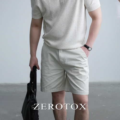 100%精梳棉斜纹短裤男士新款