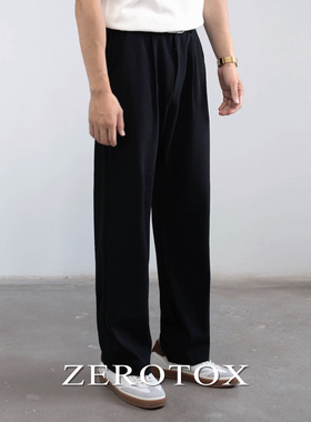 GZX ZEROTOX 宽松直筒版型羊毛混纺简约垂顺无弹力秋冬休闲裤西裤