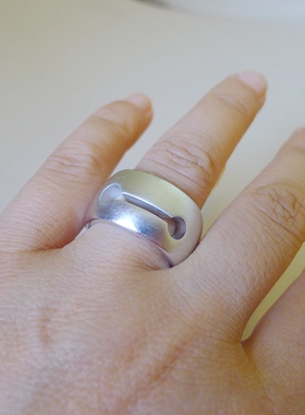 76E-1清仓银色厚款17号内径1.7CM男女通用戒指