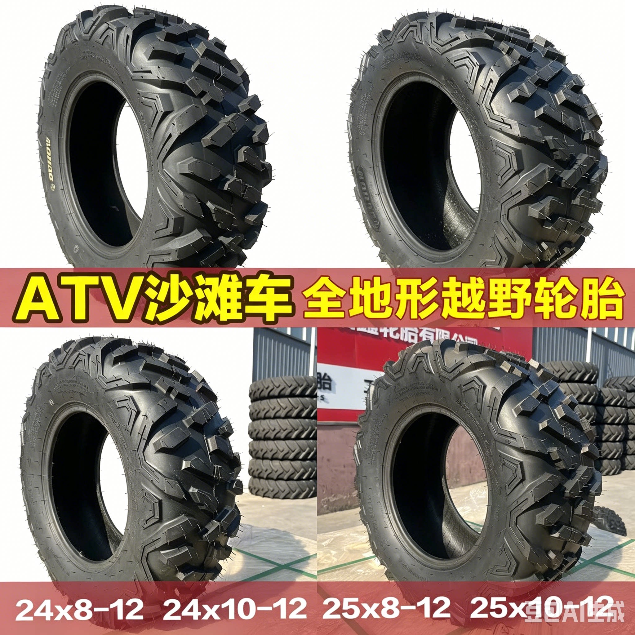 ATV卡丁车沙滩车轮胎25* 22x7-10 22X10-10寸春风450UTV真空A字花