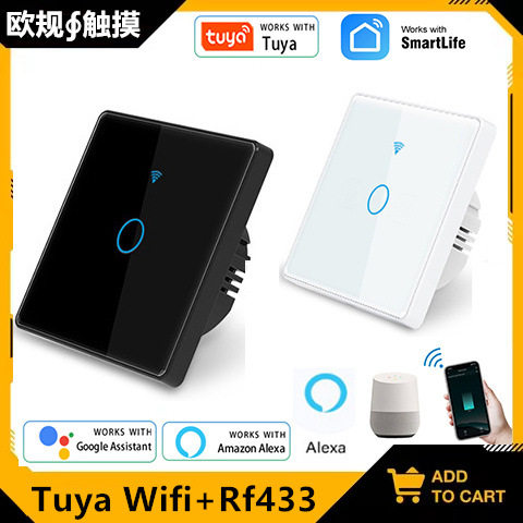 tuya智能欧盟WIFI触摸墙壁开关智能居1/2/3/4通道Siri语音控制