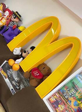 麦当劳logo灯客厅卧室氛围灯夜灯家居饰品摆件薯条灯儿童房装饰