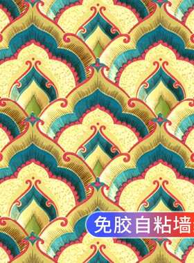 自粘墙纸佛龛背景装饰贴纸金色金黄佛堂金箔反光自带胶新中式壁纸