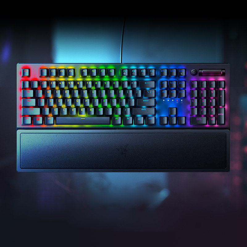 Razer雷蛇黑寡妇蜘蛛RGB背光V3粉晶台式电脑电竞游戏机械键盘