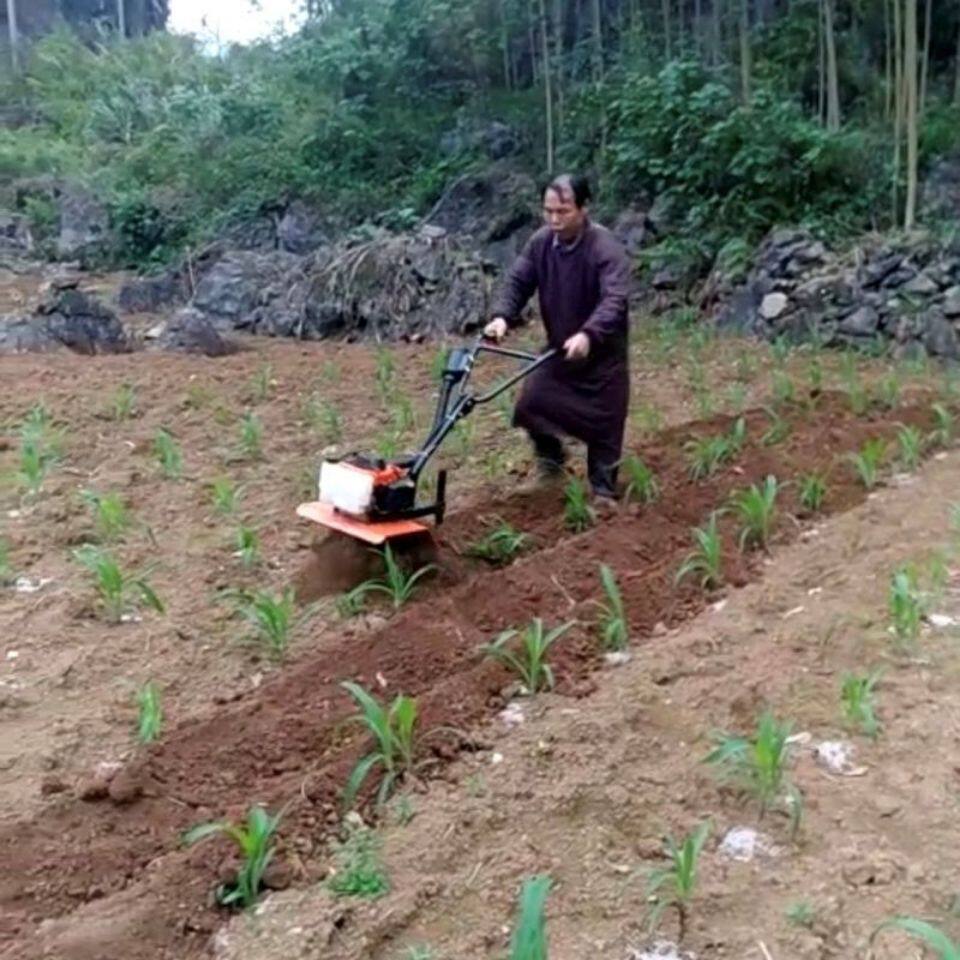 小型微耕机除草机四驱多功能开荒松土农用犁地锄草开沟翻土旋耕机 鸿乐业 淘优券