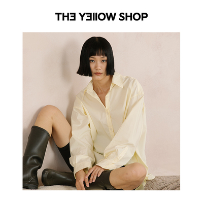TheYellowShop夏季新款通勤百搭宽松显瘦气质纯色衬衫长袖女衬衣
