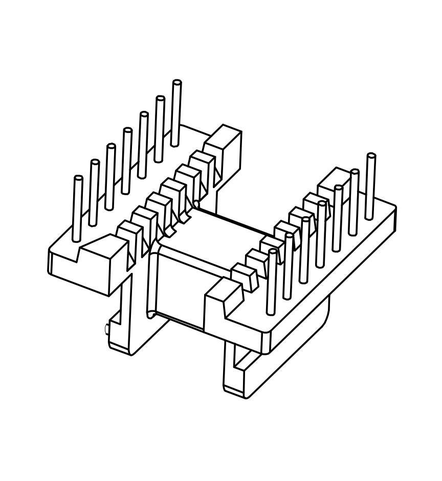EE19变压器磁芯骨架卧式7+7针1940-1骨架磁芯干式自耦