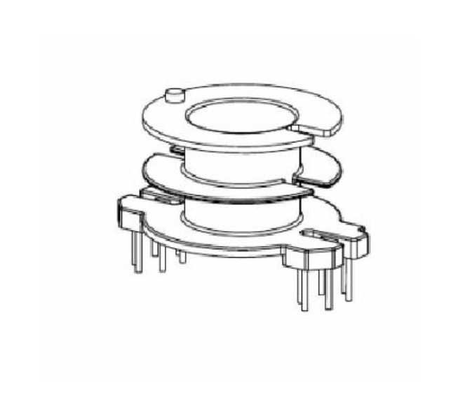 RM10变压器磁芯骨架立式双槽6+6针梅花脚1011骨架磁芯钢夹