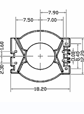 PQ2010变压器磁芯+骨架立式4+2针槽宽4.2mm滤波器骨架磁芯