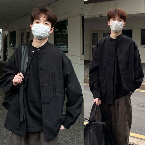 新款中式盘扣高级感炸街国风衬衫