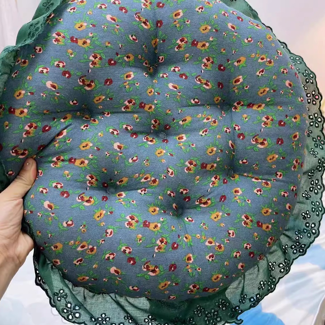 田园风棉麻坐垫榻榻米花边蒲团飘窗懒人地垫办公室椅垫靠枕抱枕