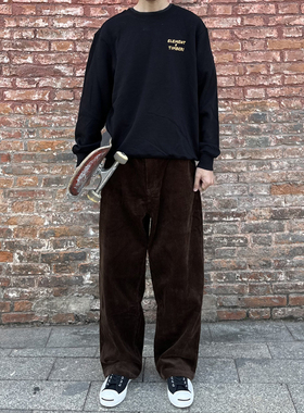 滑板灯芯绒长裤 阔腿宽松 美式街头 情侣 嘻哈街舞 滑雪 BMX