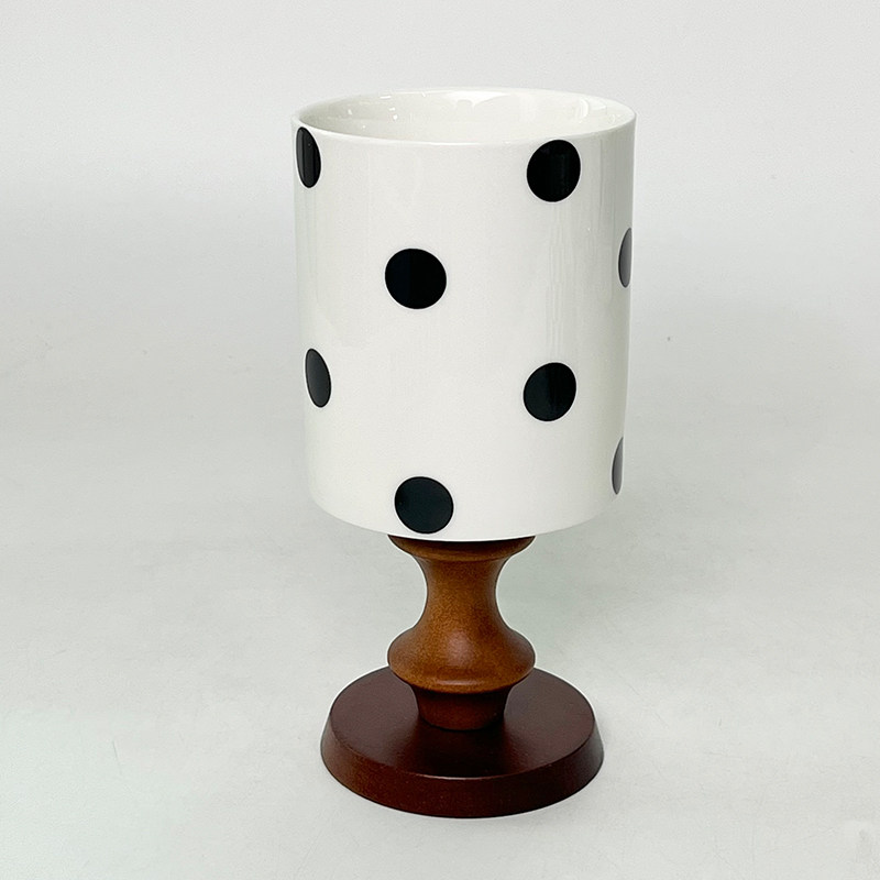 复古风化妆刷收纳筒梳妆台收纳盒眉笔刷子棋盘收纳罐桌面波点笔筒,收纳整理,化妆刷收纳盒/桶,淘宝优惠券,粉丝福利购,淘宝优惠卷