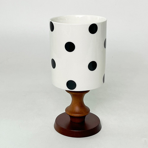 复古风化妆刷收纳筒梳妆台收纳盒眉笔刷子棋盘收纳罐桌面波点笔筒