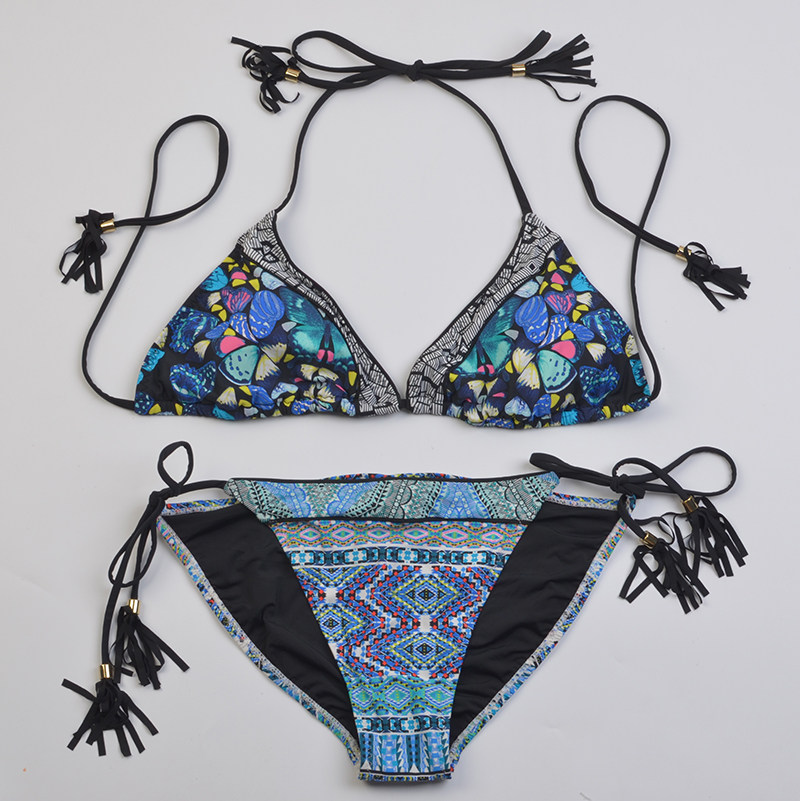 设计师品牌沙滩聚拢性感显瘦bikini高档比基尼套装泳衣女带胸垫