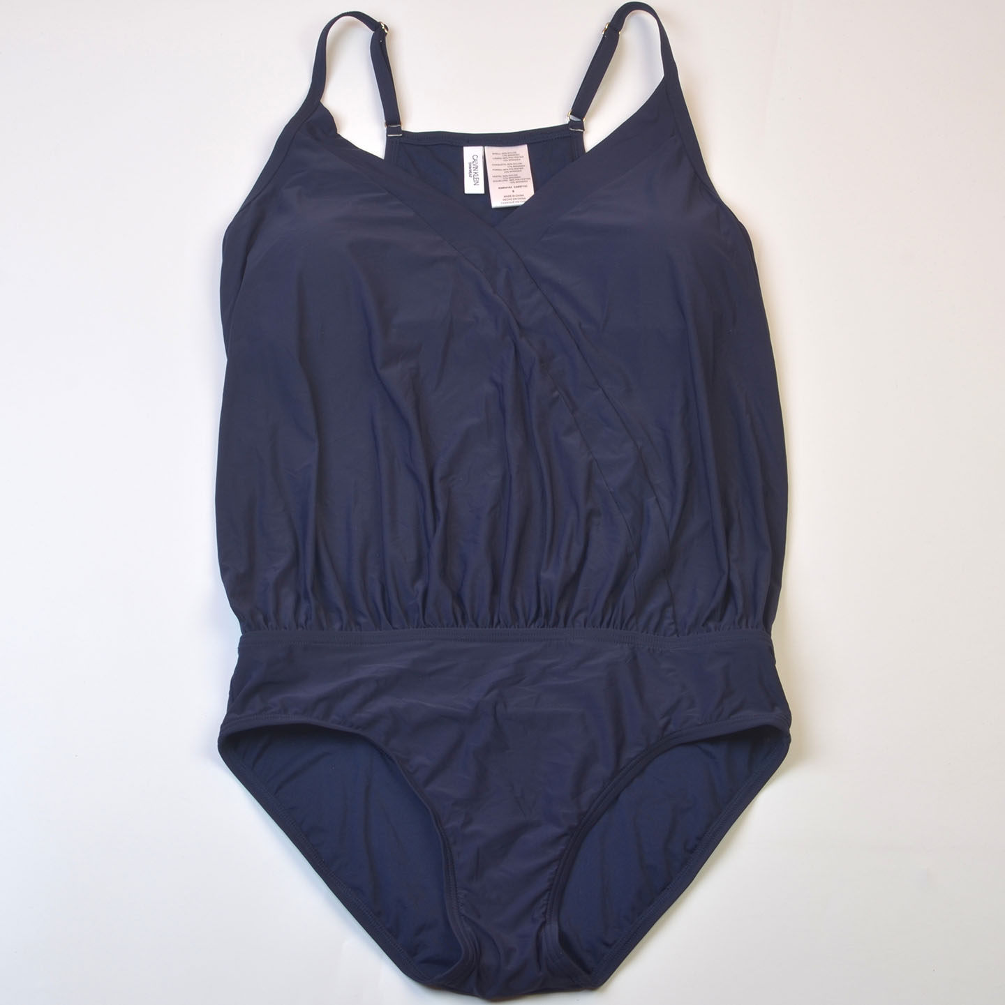 美国奢侈品牌Cal**纯色显瘦遮肚度假连体泳衣女时尚舒适温泉泳装