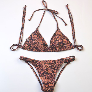 女款 澳洲品牌rhyt 海边性感显瘦印花绑带比基尼度假bikini泳装