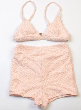 澳洲品牌rhy*提花纹理比基尼分体泳衣海岛度假外贸bikini泳装女款