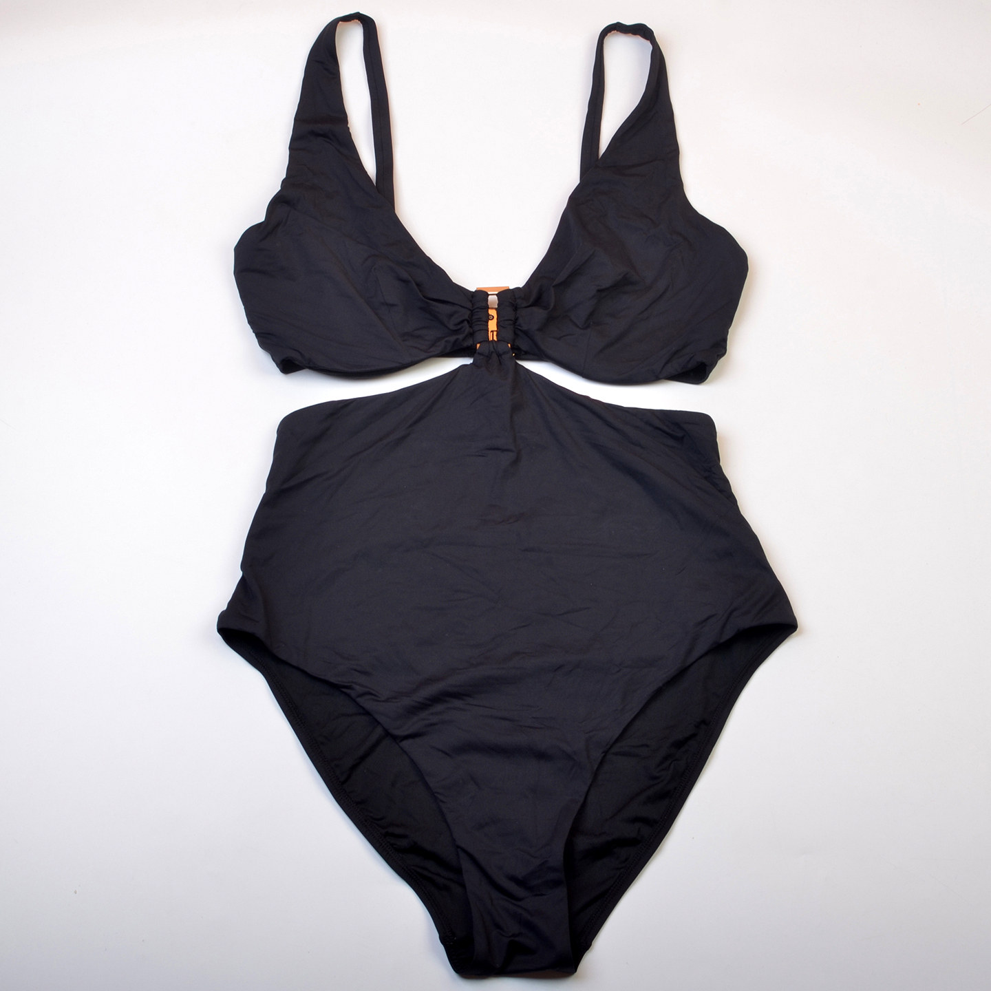 外贸品牌MINT**度假海边性感露腰黑色连体泳衣时尚修身女款