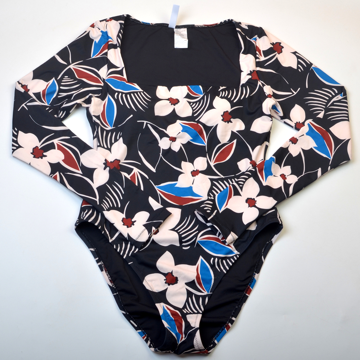 美国时尚品牌Sanc**海边沙滩度假性感长袖防晒印花连体泳衣女显瘦