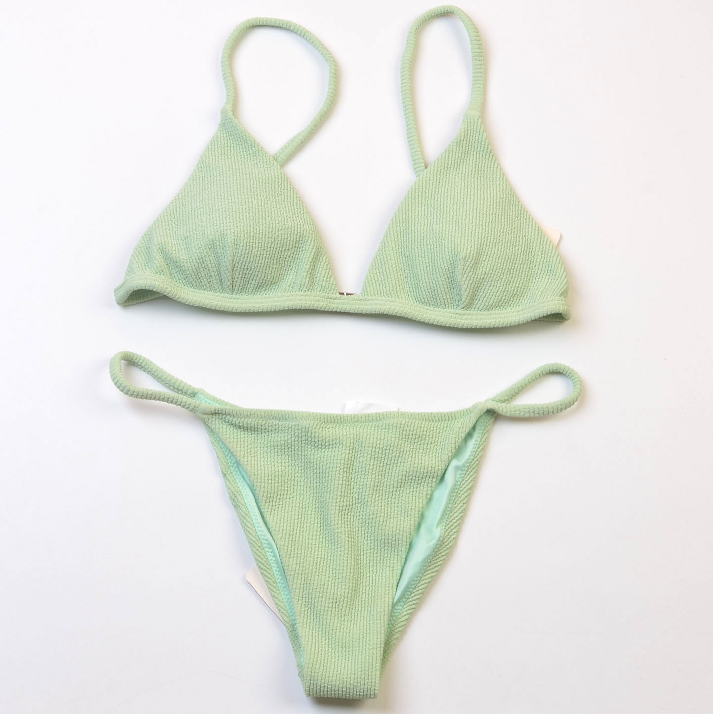 澳洲品牌rhyt**肌理感纯色比基尼度假海边时尚bikini泳装带胸垫