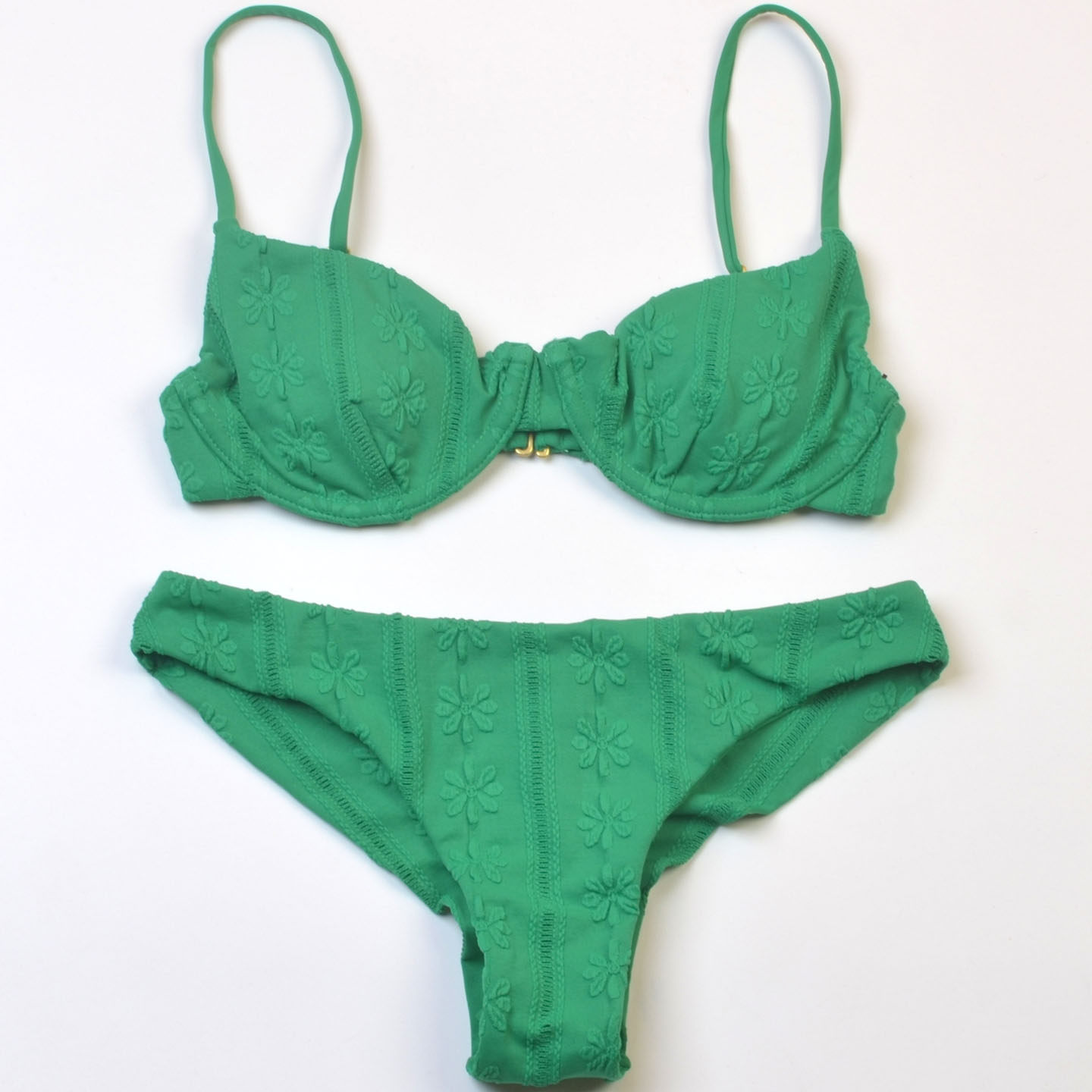 澳洲品牌*V*A海岛度假性感比基尼bikini钢圈聚拢提花面料分体泳衣