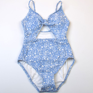 多款 简约印花连体泳衣女性感泳装 带胸垫 品牌度假海边修身 外贸时尚