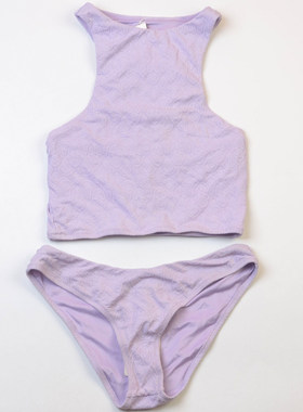 澳洲品牌rhy**背心式遮肚显瘦提花分体泳衣度假bikini泳装女款