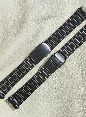 适配卡西欧手表黑色钢带EQS1000 A500 A1500实心不锈钢表带手表链